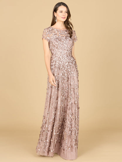 Lara Dresses 29181 Embellished Cap Sleeve Evening Long Dress