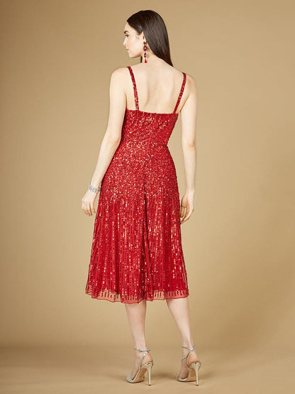 Lara Dresses 29347 Sequin Long Midi Dress