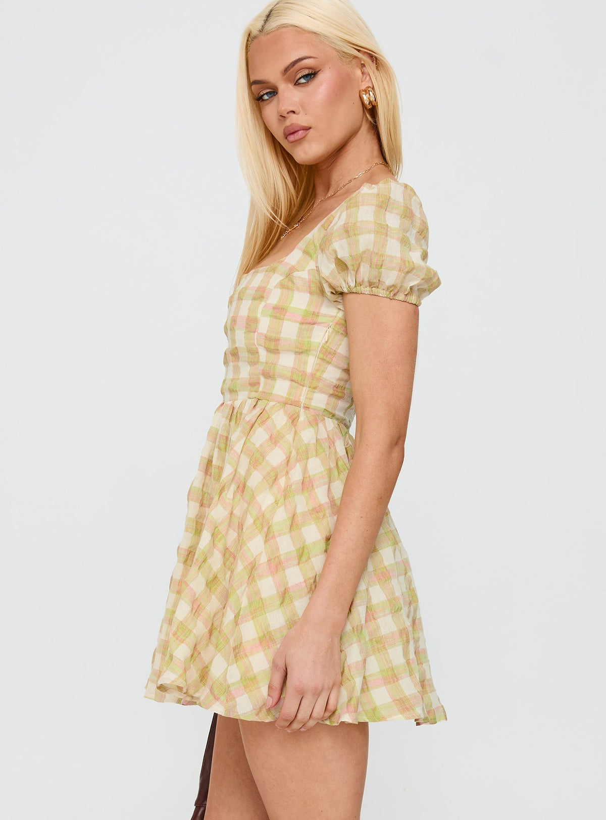 Cartmel Puff Sleeve Mini Dress Multi
