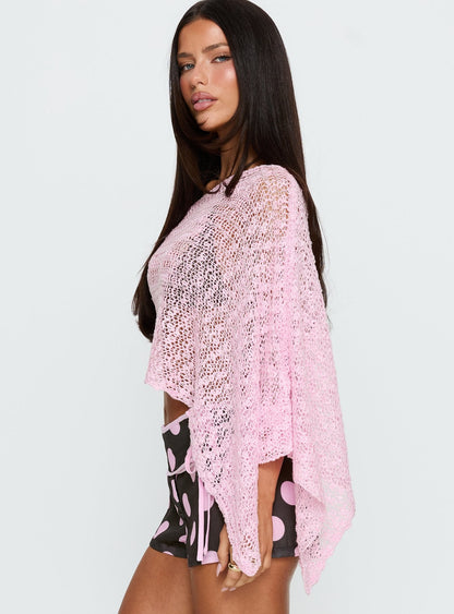 Boni Knit Poncho Soft Pink