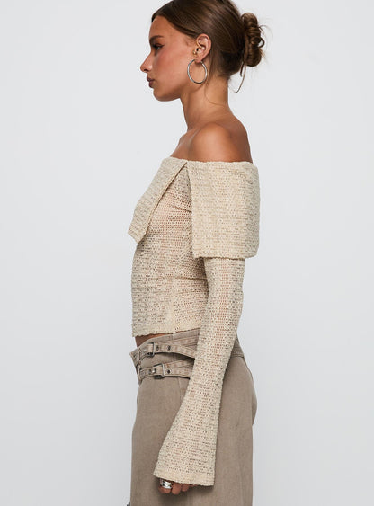 Cardamom Long Sleeve Top Beige