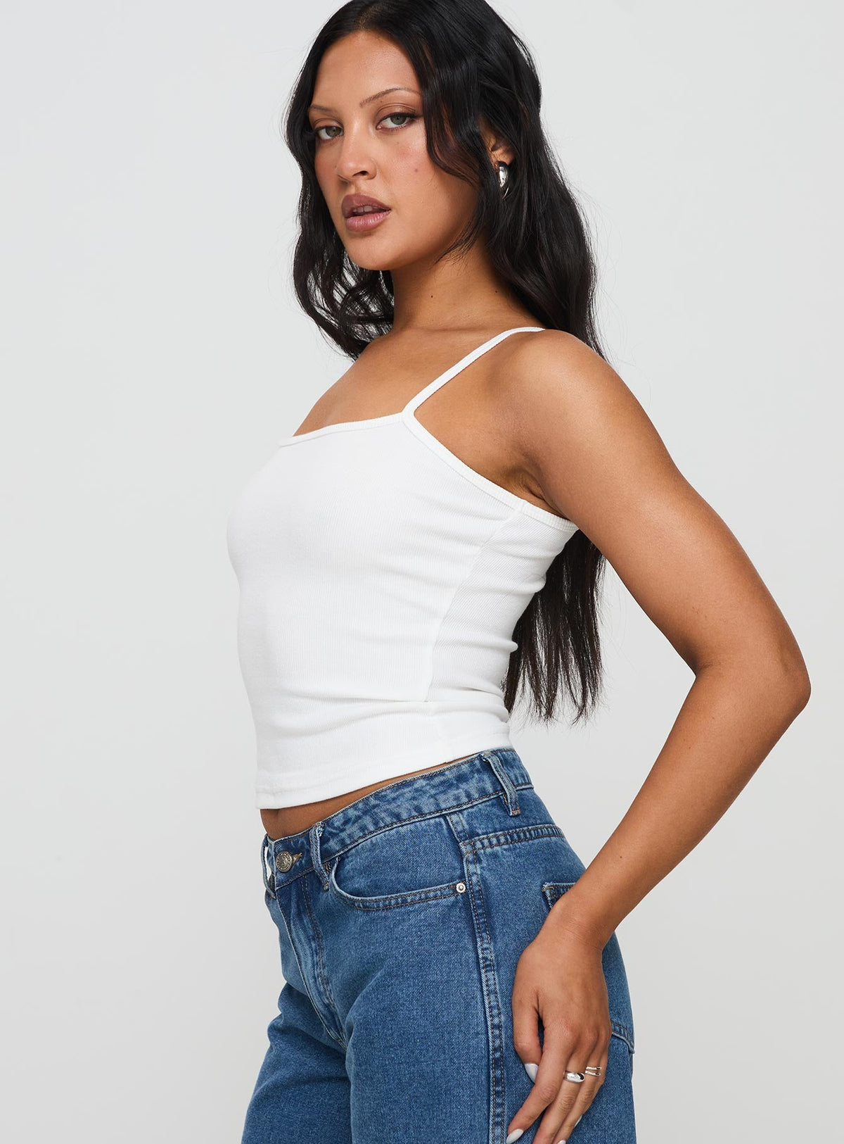 Baseline Rib Top White