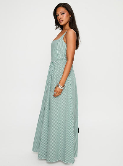Cartmel Maxi Dress Green / White