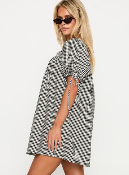 Lilibet Mini Dress Black Gingham