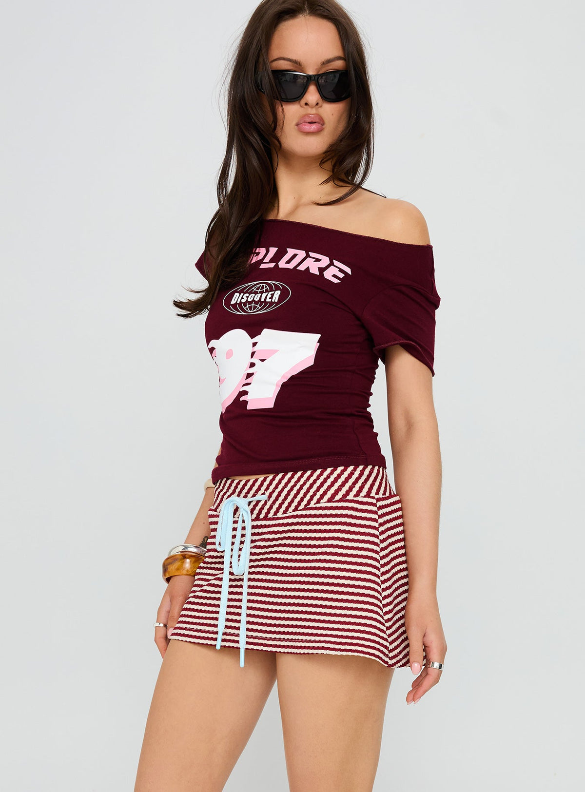 Bexi Textured Skort Red / White Stripe