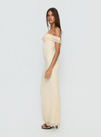 Anabeila Strapless Maxi Dress Lemon
