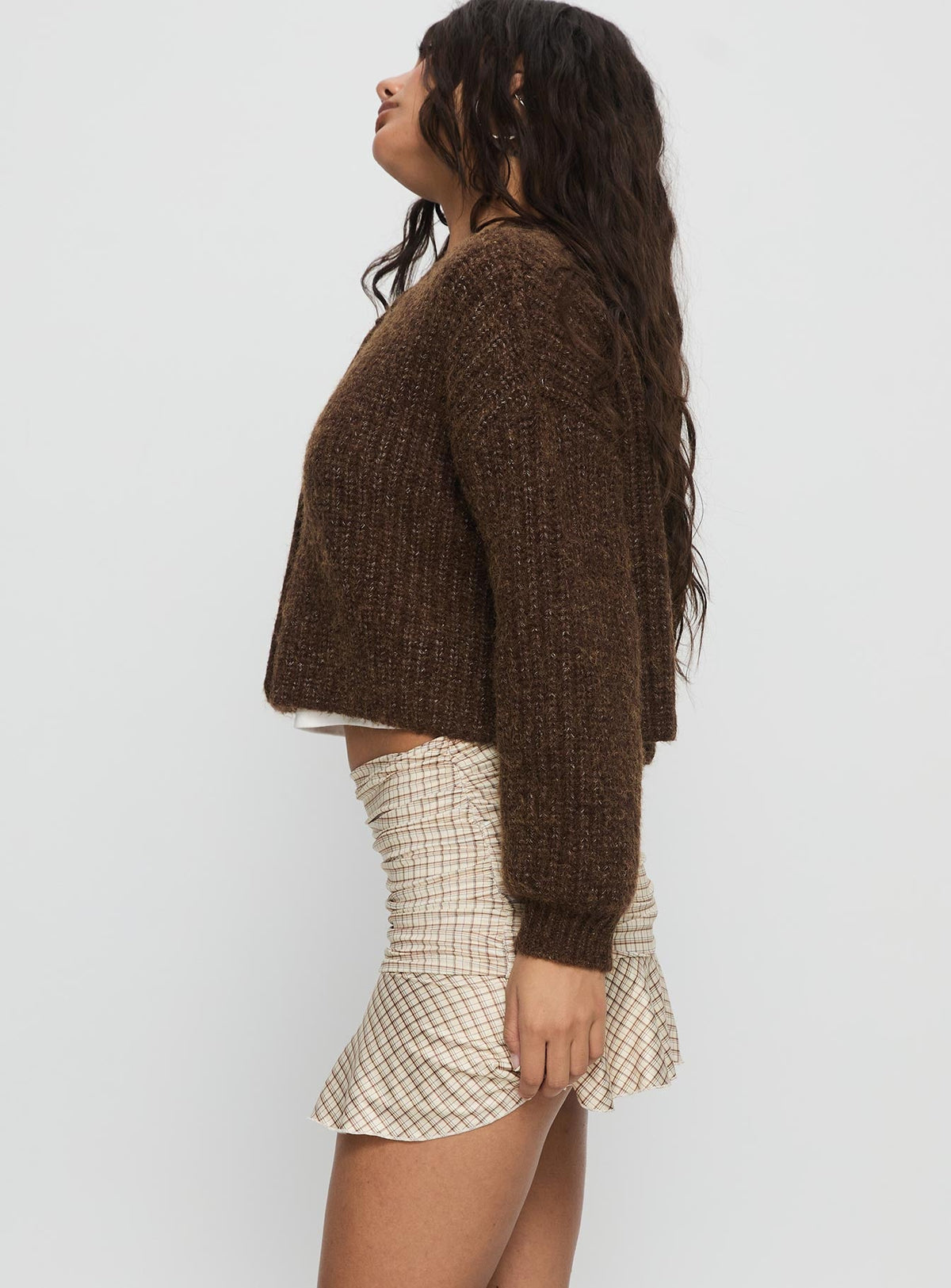 Celebrations Mini Skirt Beige Check