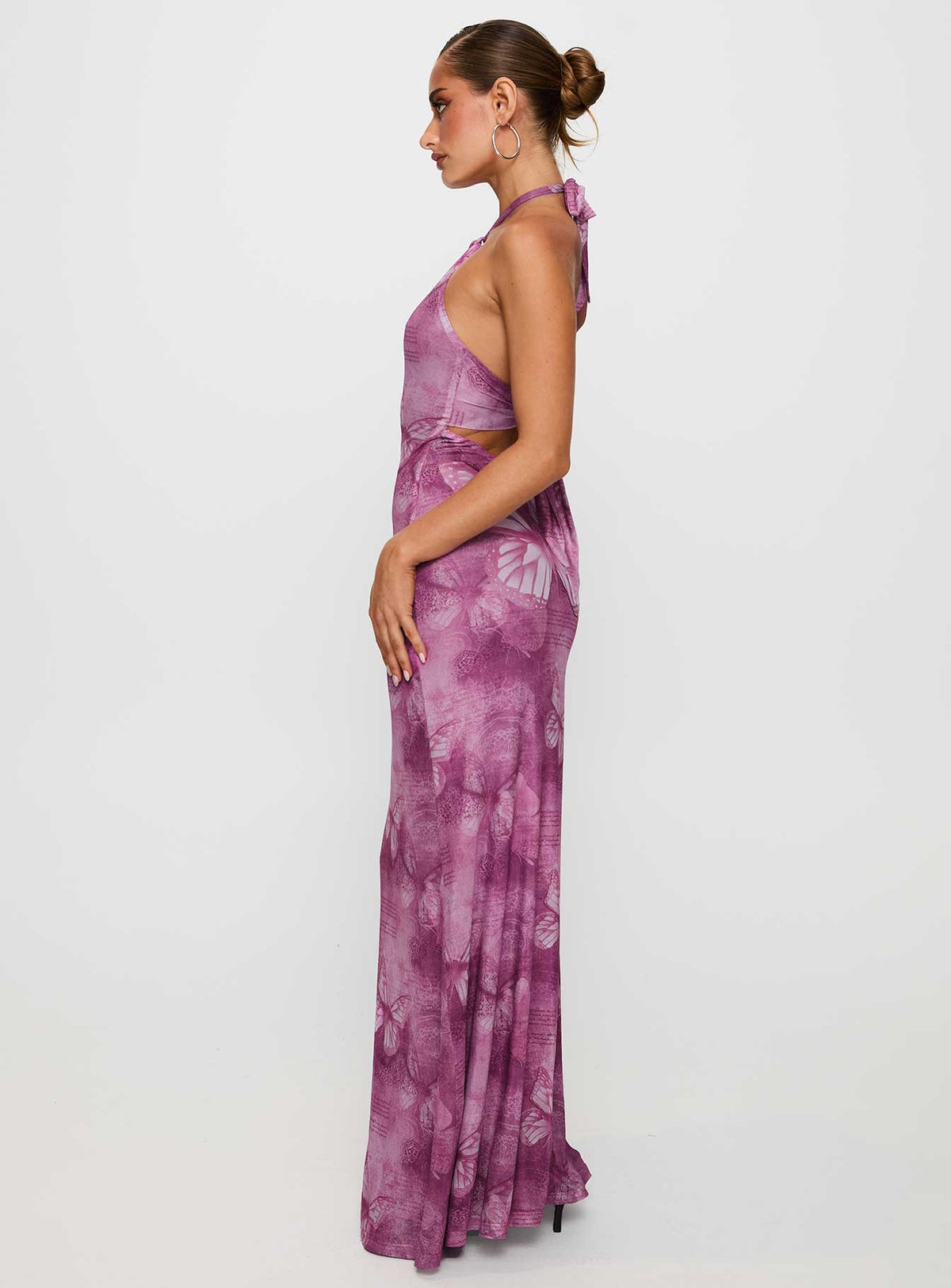 Nathaleia Halter Maxi Dress Purple