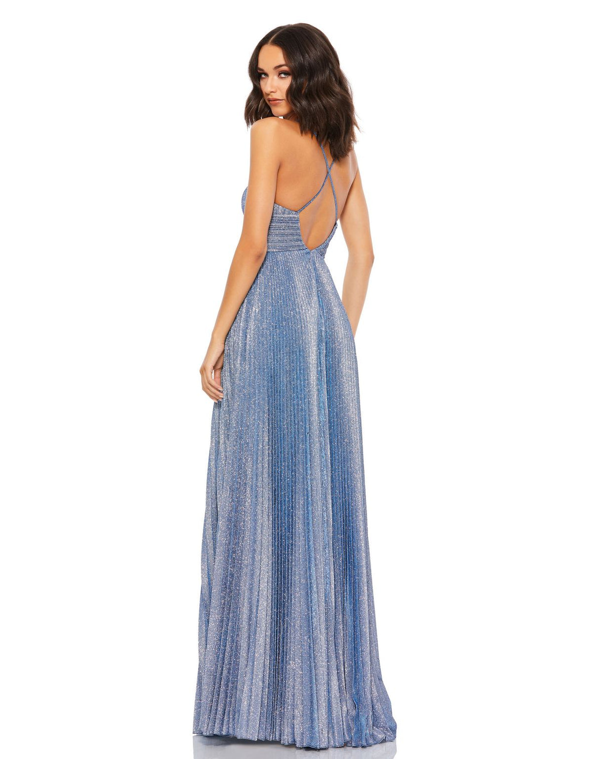 Formal Glitter Long Pleated Prom Dress Glitter Long Pleated Prom Mac Duggal 30725