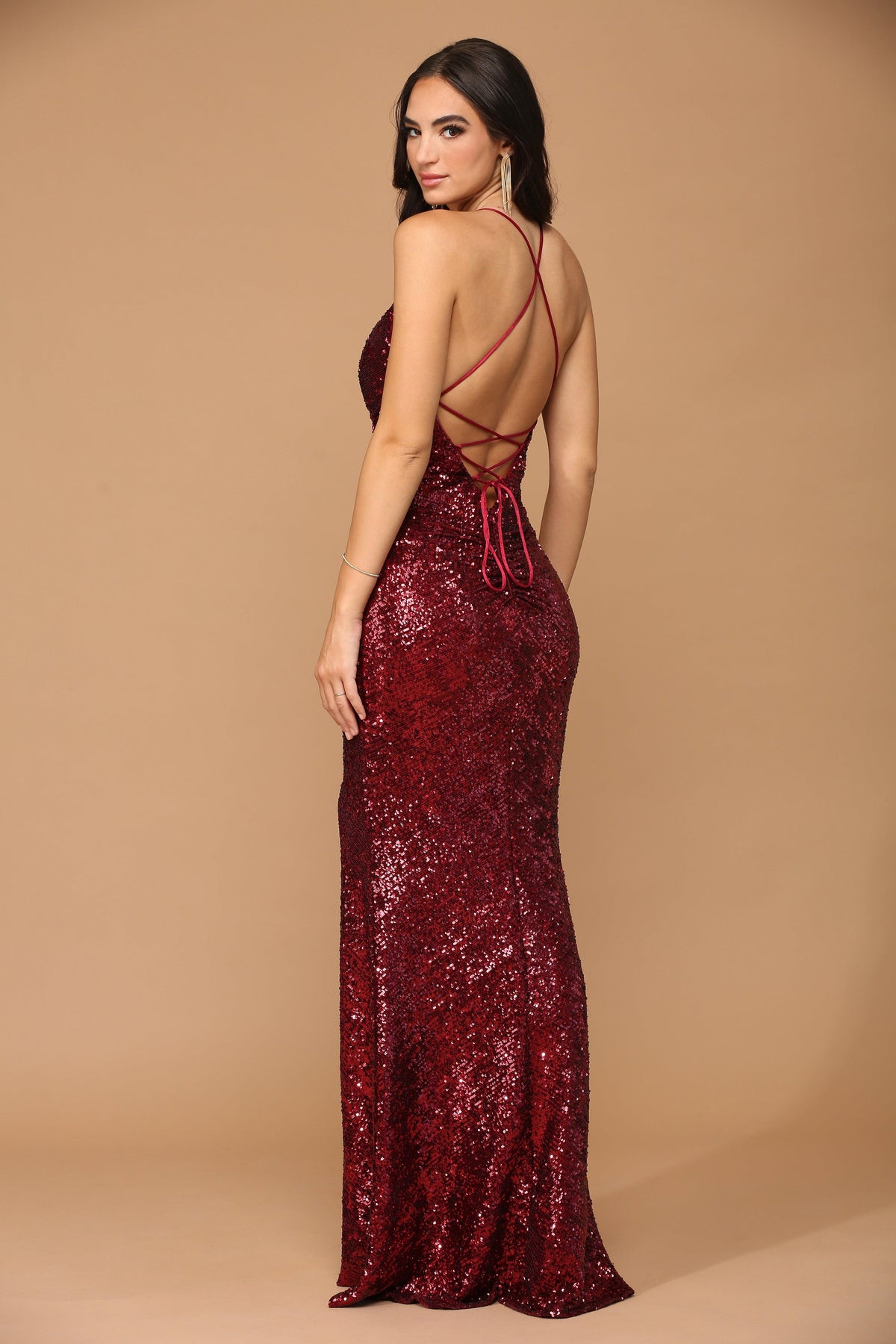 Long Spaghetti Strap Formal Evening Prom Gown