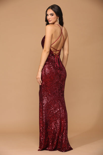 Long Spaghetti Strap Formal Evening Prom Gown