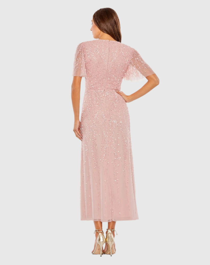 Long Beaded Formal Midi Length Dress Beaded Formal Midi Length Mac Duggal 35116