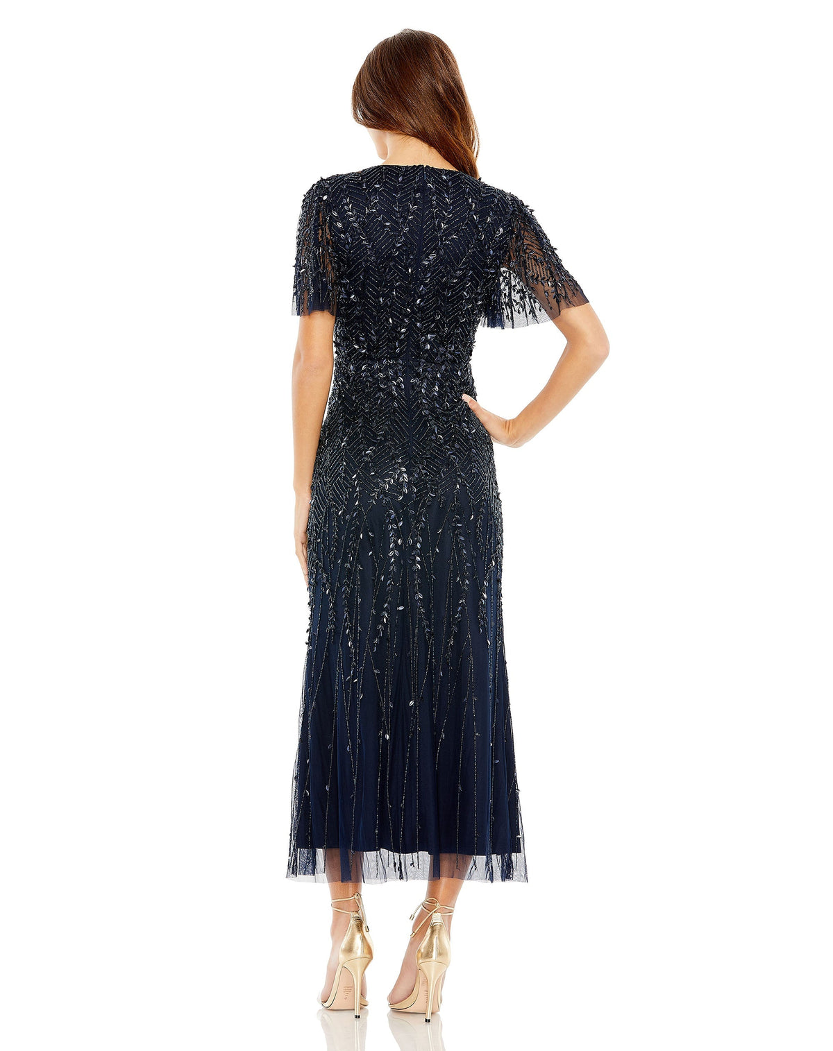 Long Beaded Formal Midi Length Dress Beaded Formal Midi Length Mac Duggal 35116
