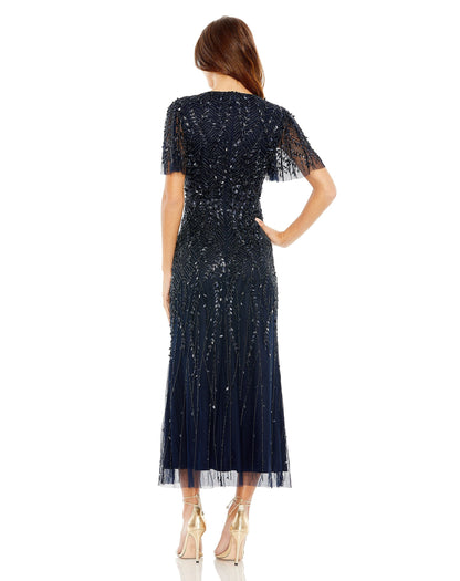 Long Beaded Formal Midi Length Dress Beaded Formal Midi Length Mac Duggal 35116