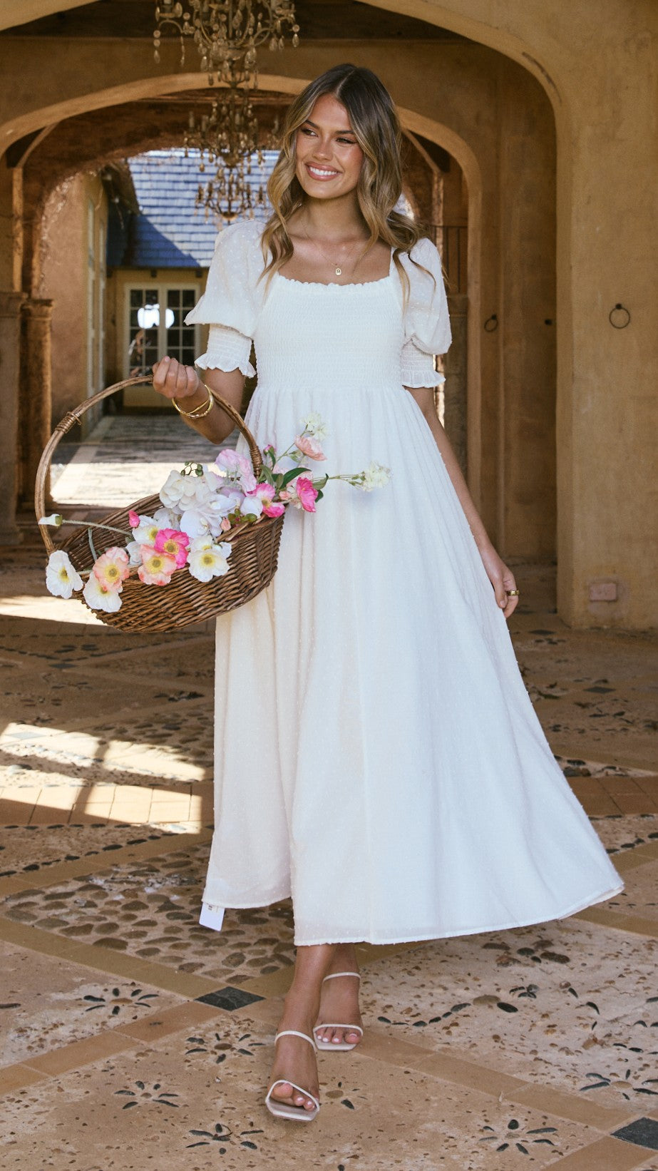Cierra Midi Dress - White