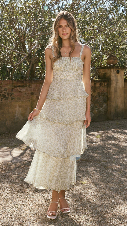 Page Maxi Dress - Green Floral