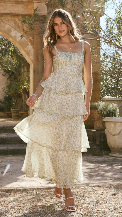 Page Maxi Dress - Green Floral