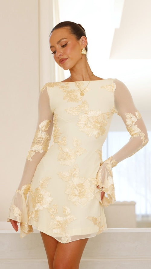 Lanesia Mini Dress - Yellow