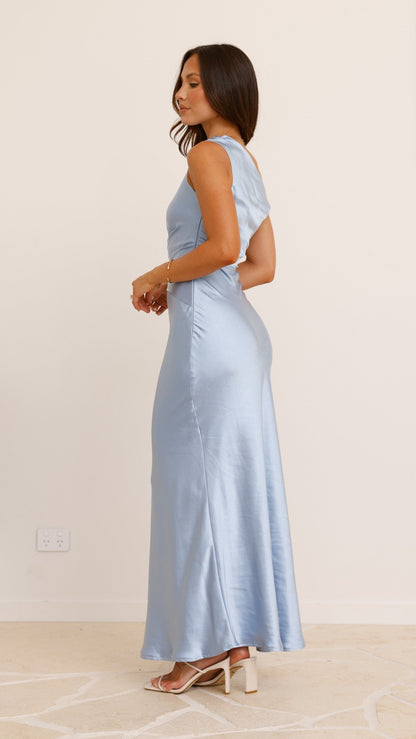 Auria Off Shoulder Maxi Dress - Blue