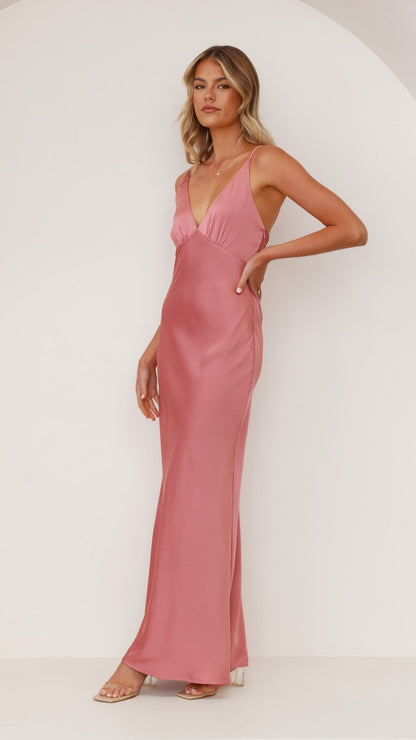 Ziah Maxi Dress - Baked Rose