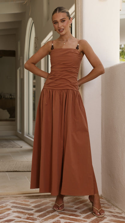 Raziela Maxi Dress - Terracotta