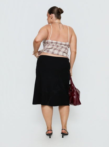 Baseline Rib Midi Skirt Black Curve
