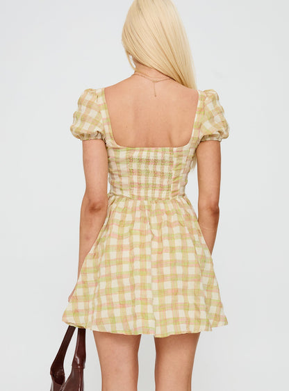 Cartmel Puff Sleeve Mini Dress Multi