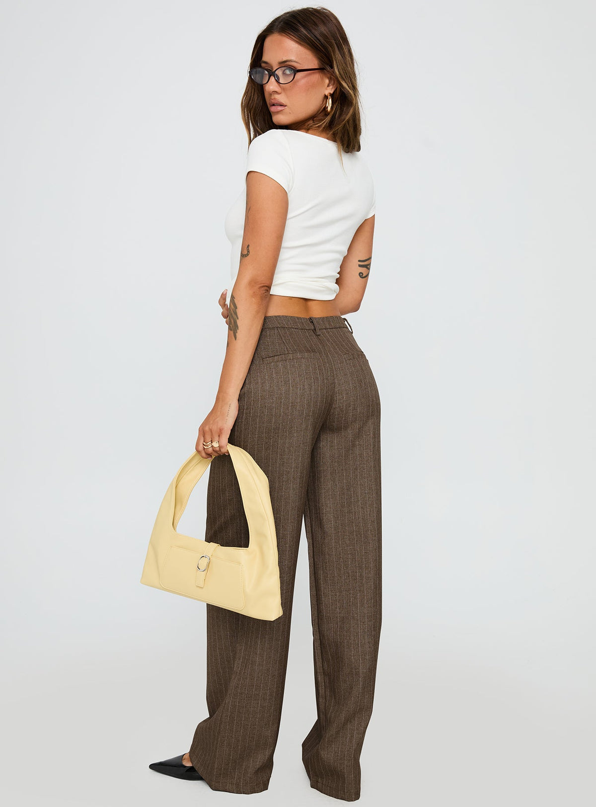 Broadcast Pants Beige Pinstripe