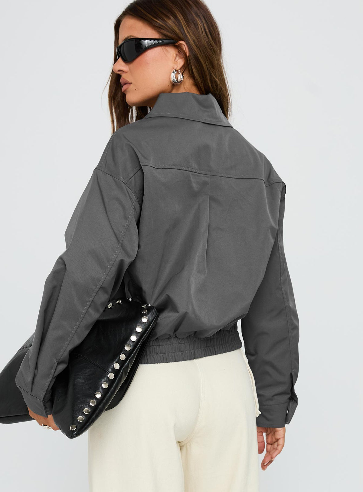 Call You Up Bomber Jacket Charcoal