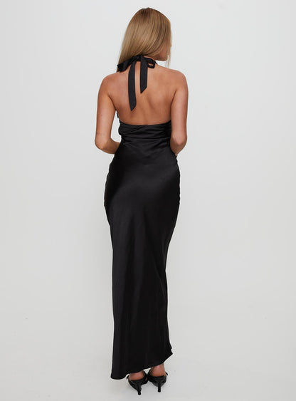 Vasilisa Halter Neck Maxi Dress Black