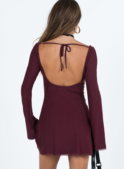 Lukea Long Sleeve Mini Dress Mauve Petite