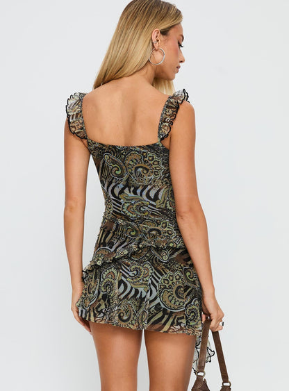 My Lifeline Frill Mini Dress Zebra