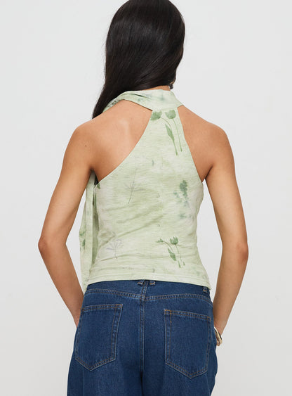 Anderstone Neck Tie Top Green