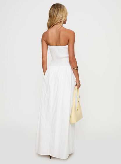 Percie Strapless Maxi Dress White