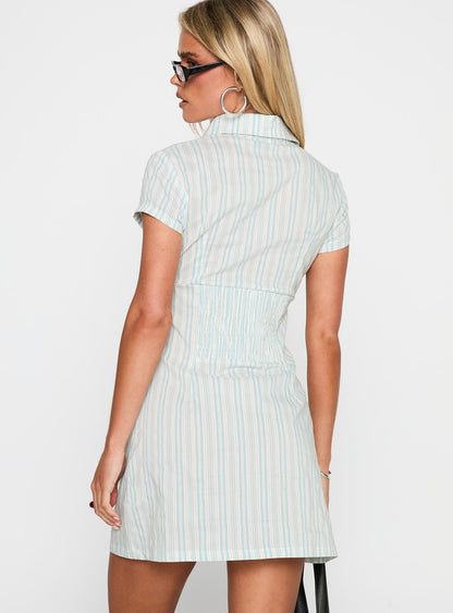 Motley Mini Dress Blue / White Stripe