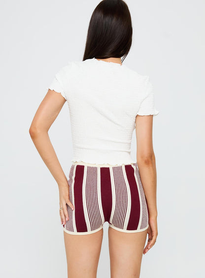Annisten Knit Shorts Red / Cream Stripe