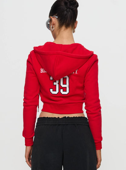 BU MIA Zip Sweater Red