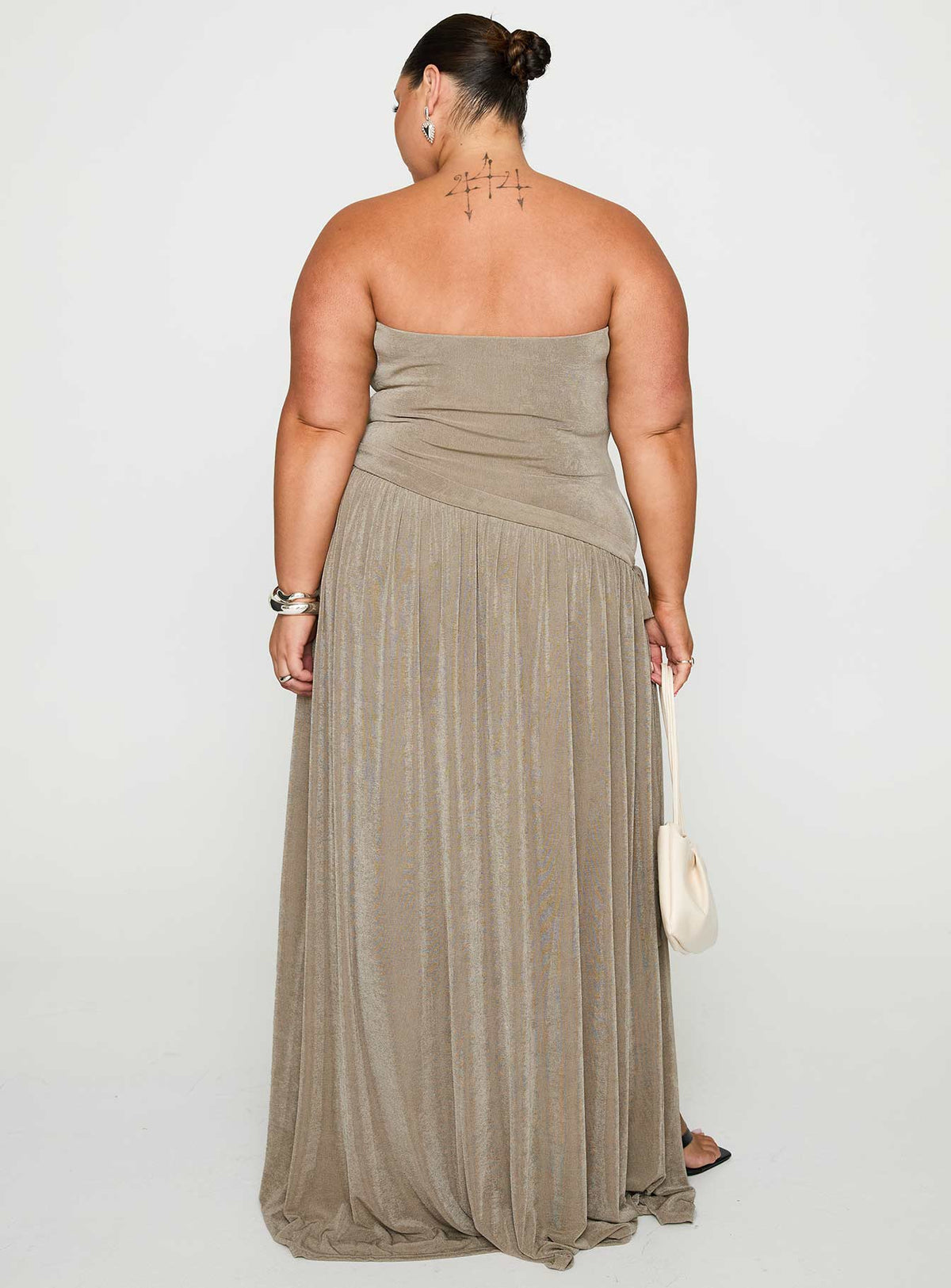 Inka Strapless Maxi Dress Taupe Curve