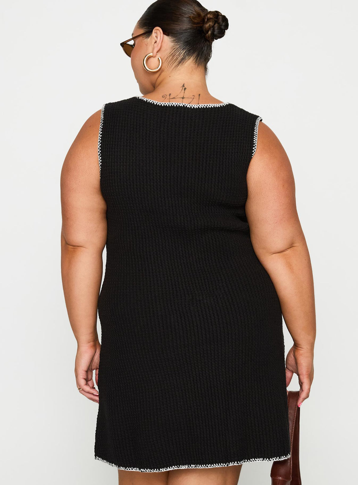 Carlisha Knit Mini Dress Black / White Curve