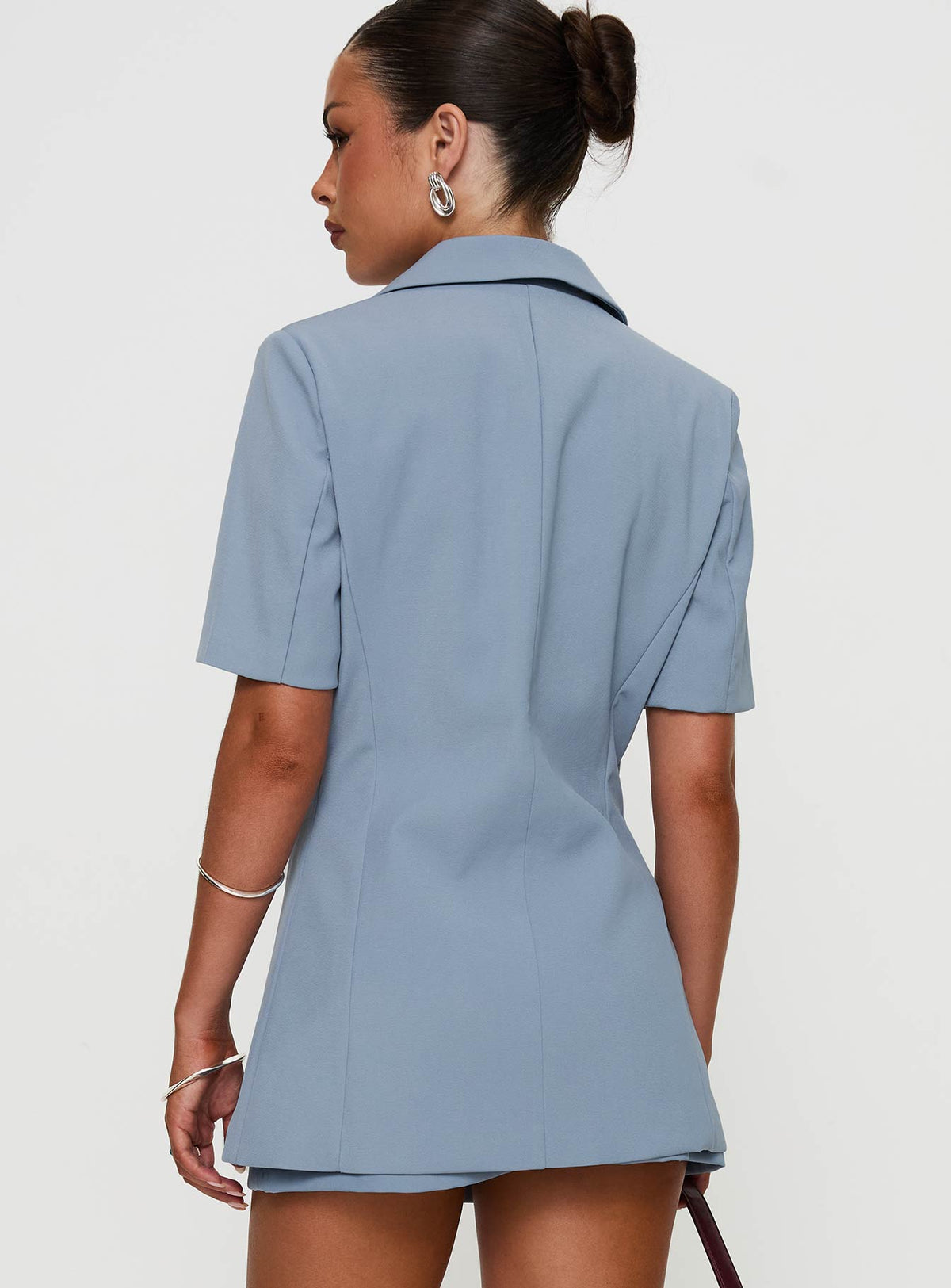 Bisou Bisou Short Sleeved Blazer Blue