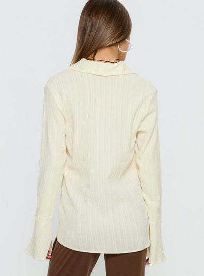 Beatris Long Sleeve Top Cream