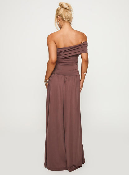 Decadence Strapless Maxi Dress Brown