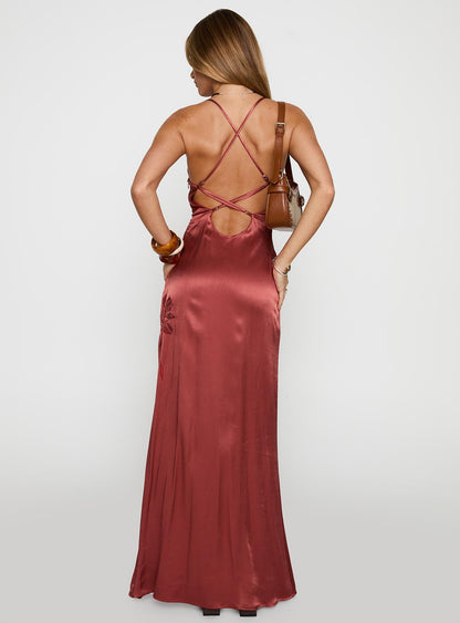 Catch You Up Beaded Maxi Dress Red