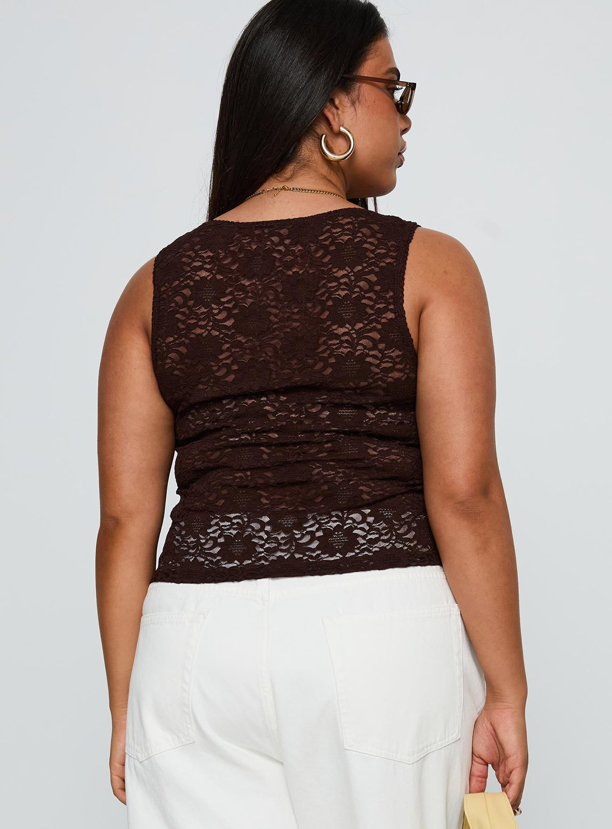 Bennington Lace Top Brown Curve