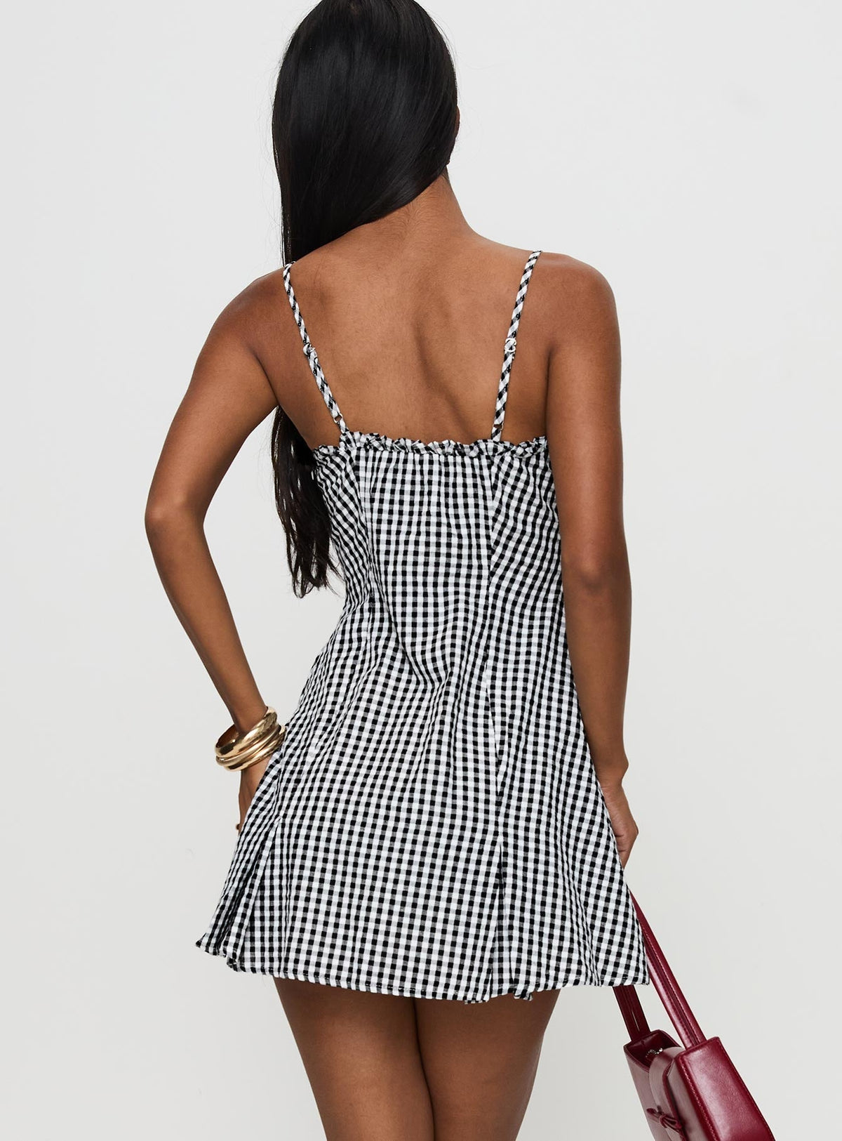 Bessette Mini Dress Black Gingham