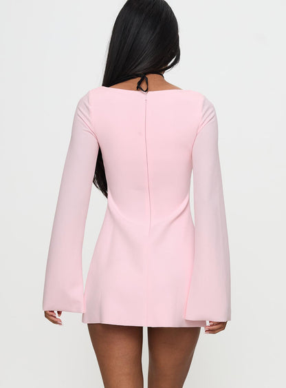 Bombshell Long Sleeve Mini Dress Pink