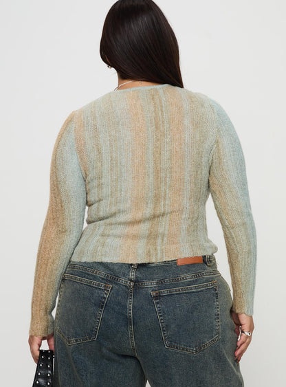 Cardenas Long Sleeve Top Green Curve