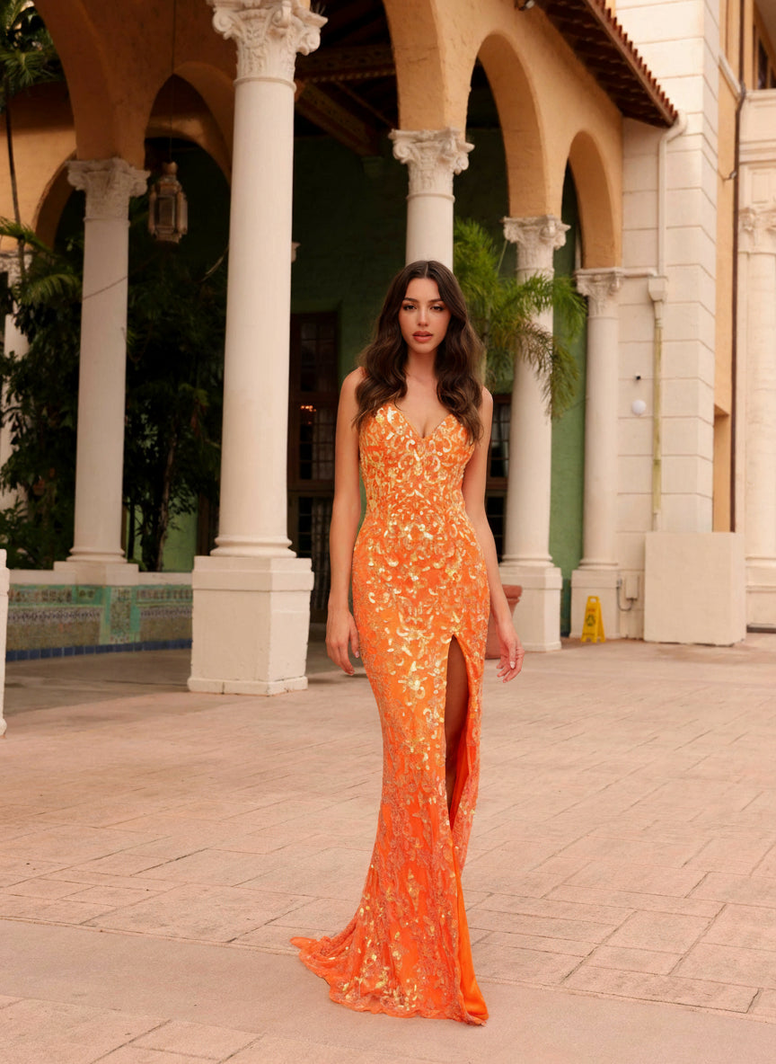 Primavera Couture 4150 Long Formal Prom Sequin Dress