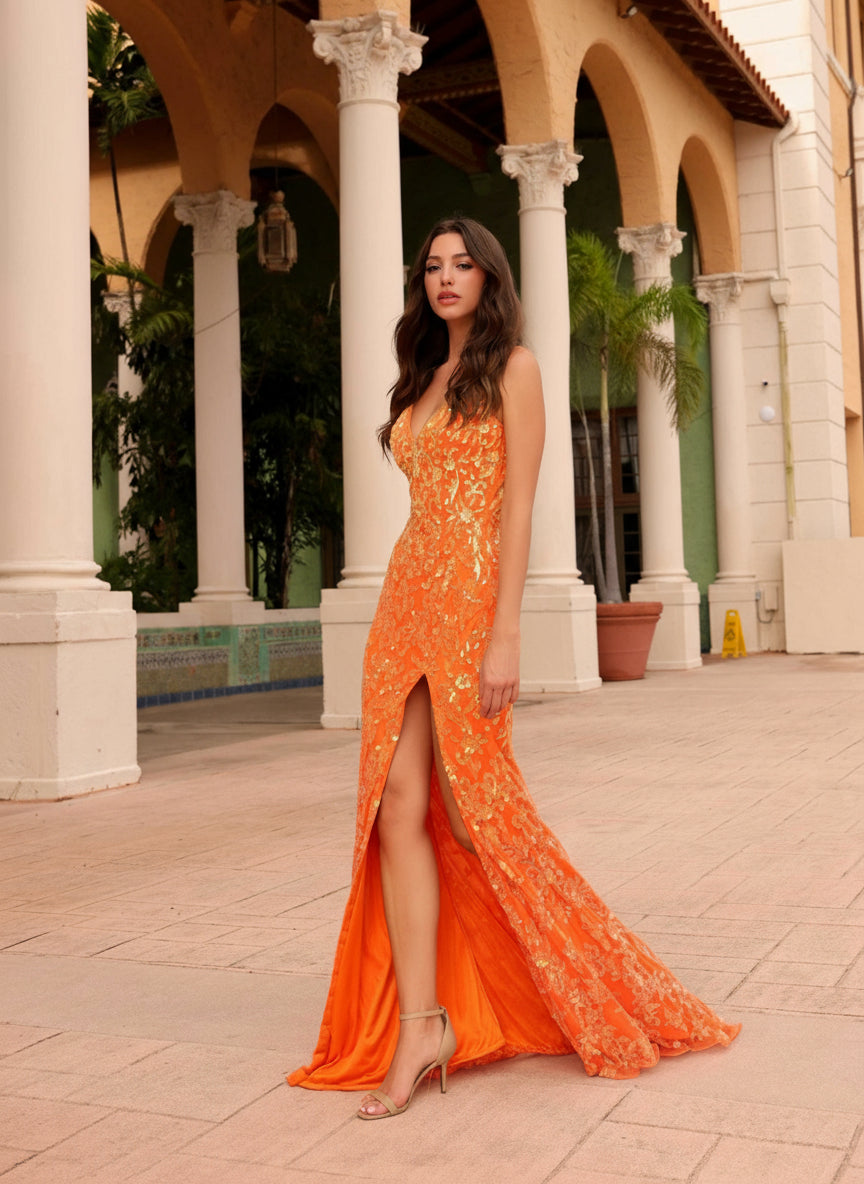 Primavera Couture 4150 Long Formal Prom Sequin Dress