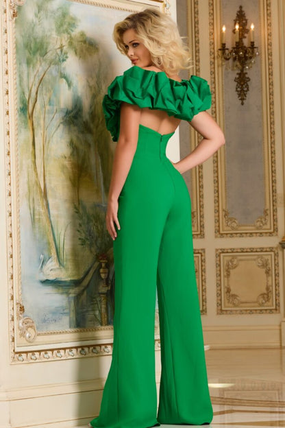 Jovani 43504 Long Formal Ruffled Evening Jumpsuit
